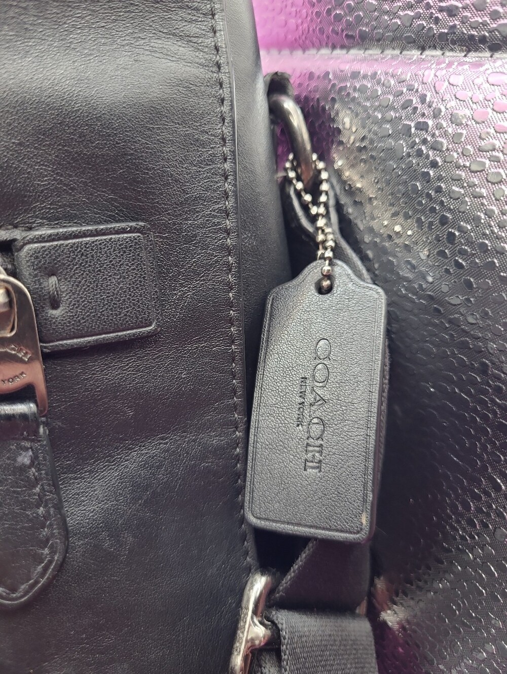 COACH C2713 Men's Track Messenger Bag Black Smooth Calf Leather - Picture 16 of 16